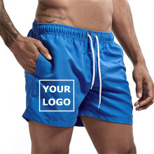 (Bleu roi-L) Maillot de bain imprimé personnalisé pour homme, short de plage décontracté d'été avec