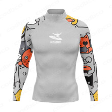 (Farbe 6-XXL, passend für 60–65 kg) Lustige Strand-UV-Schutz-Badebekleidung, Herren-Rashguards mit Aufdruck,
