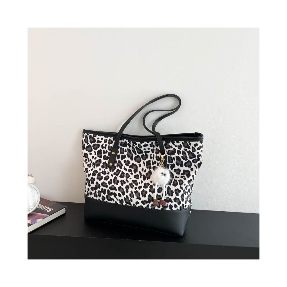 (Black,With Pendant)Élégant sac fourre-tout noir et marron grande capacité pour femme parfait pour faire du shopping et du travail