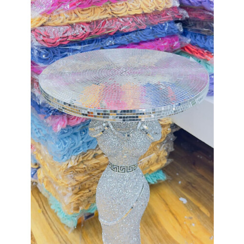 Silver Mirrored Side Table 1