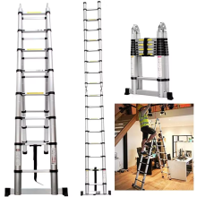 Ladder A Frame Telescopic Ladder 3.8m Aluminum Telescoping