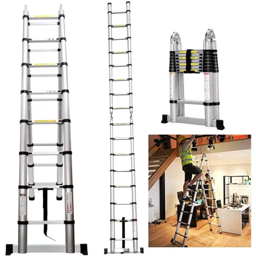 Ladder A Frame Telescopic Ladder 3.8m Aluminum Telescoping