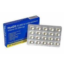 HuxD3 Vitamin 20000iu capsules Hux D3 ** Max / High Strength** Halal Kosher Veg. 20