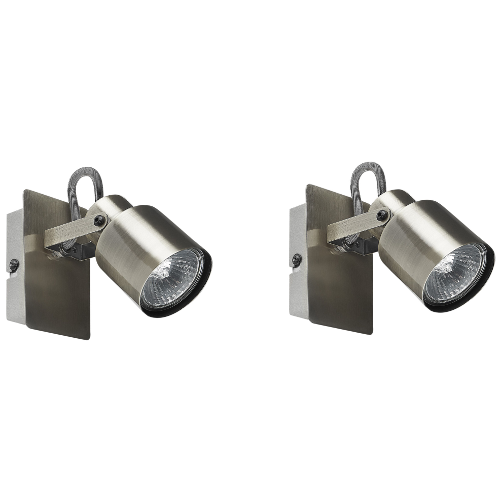 Set of 2 Spotlight Lamps BONTE Adjustable Metal Silver