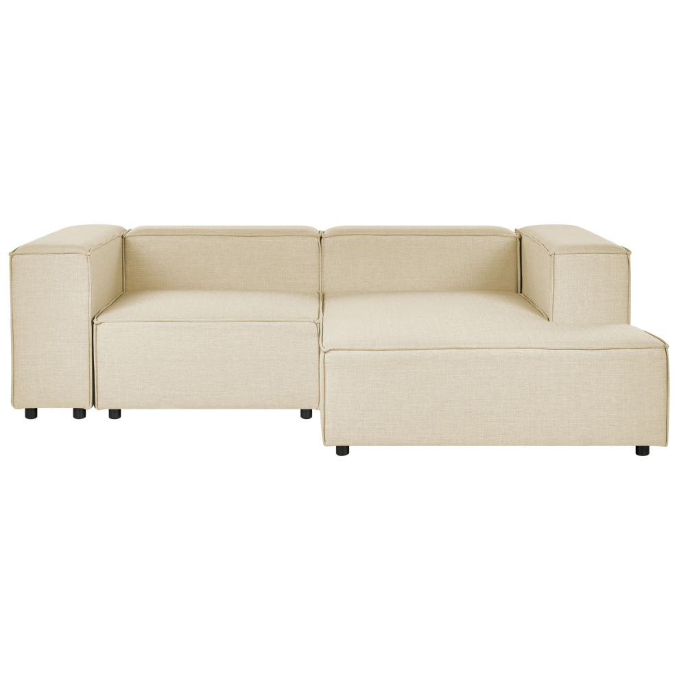 Modular Corner Sofa APRICA Faux Linen Beige 2 Seater Left Hand