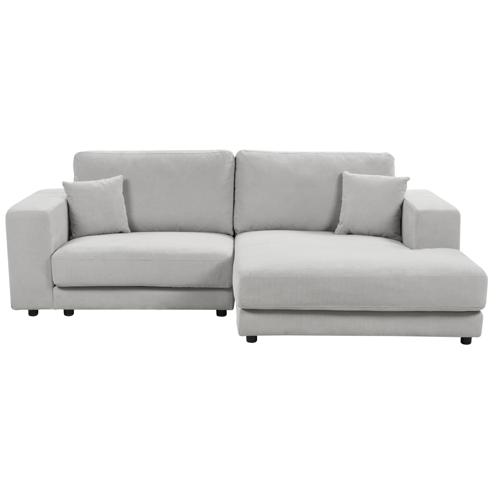 Corner Sofa LOFOTEN Fabric Light Grey 3 Seater Left Hand