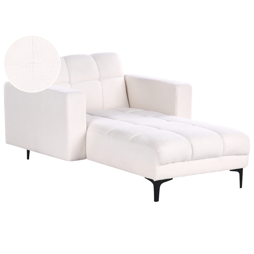 Boucle Chaise Lounge White ALNES