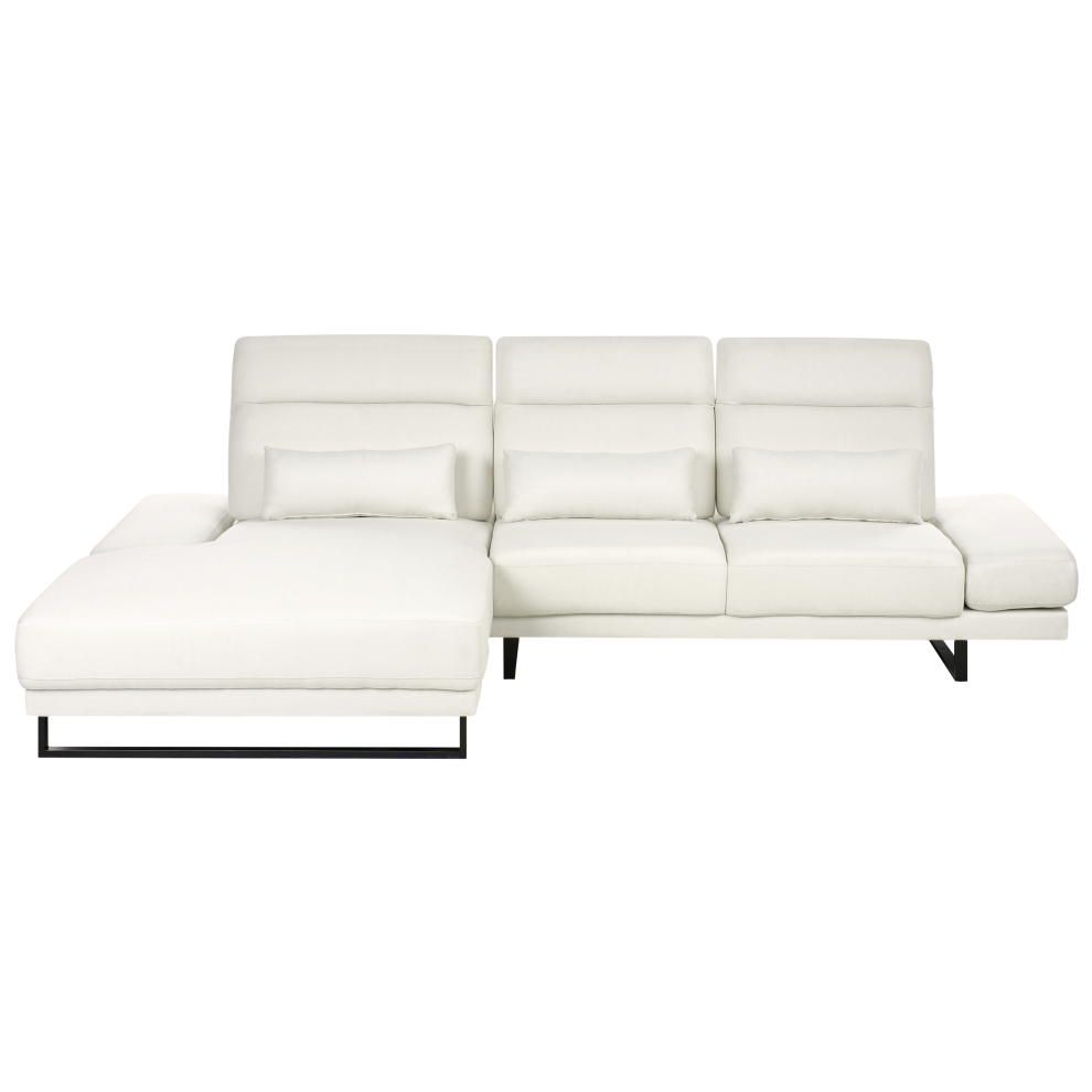 Corner Sofa 4 Seater IKAST Fabric Off-White Right Hand