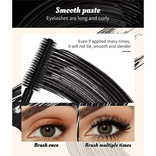 3D Waterproof and Non Smudging Wind Curling Eye Black Long Mascara 1