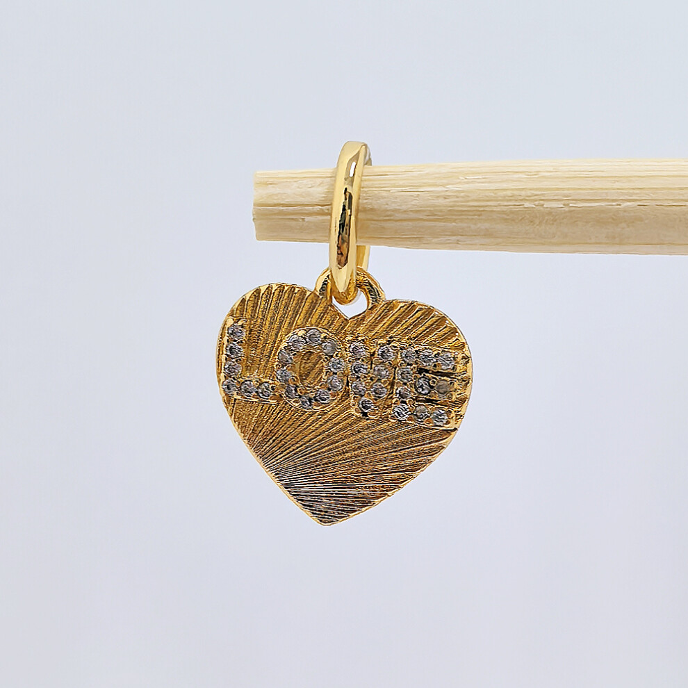Pandora Gold Love Heart Dangle Charm