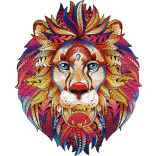 Wooden Jigsaw Puzzles for Adults 109 Pieces Lion Unique Animal Shaped Wood Puzzles