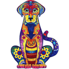 Wooden Jigsaw Puzzles for Adults Puppy Dog 103 Pcs Unique Animal Shaped Wood Puzzles