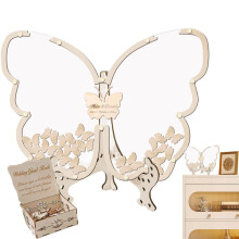 (Wooden box included) Butterfly Guest Sign In Wooden Book Wedding Reception Elegant Guestbook Keepsakes For Birthday Graduation