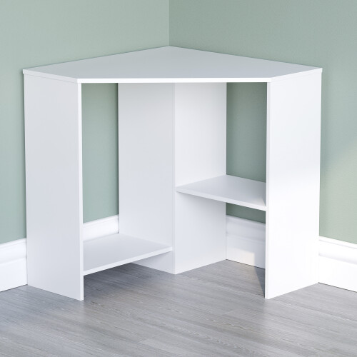 Home Discount (White) Hetton Corner Computer Desk PC Office Study Table 2