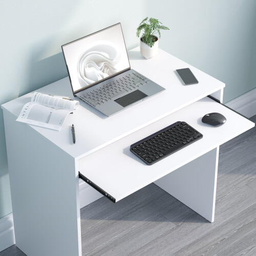 Home Discount (White) Huby Computer Desk Keyboard Shelf Simple Minimal 2