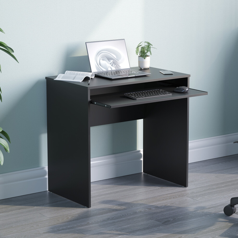 Home Discount (Black) Huby Computer Desk Keyboard Shelf Simple Minimal Black