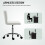 Homcom HOMCOM Modern Vanity Computer Desk Chair with Rolling Wheels, White 5