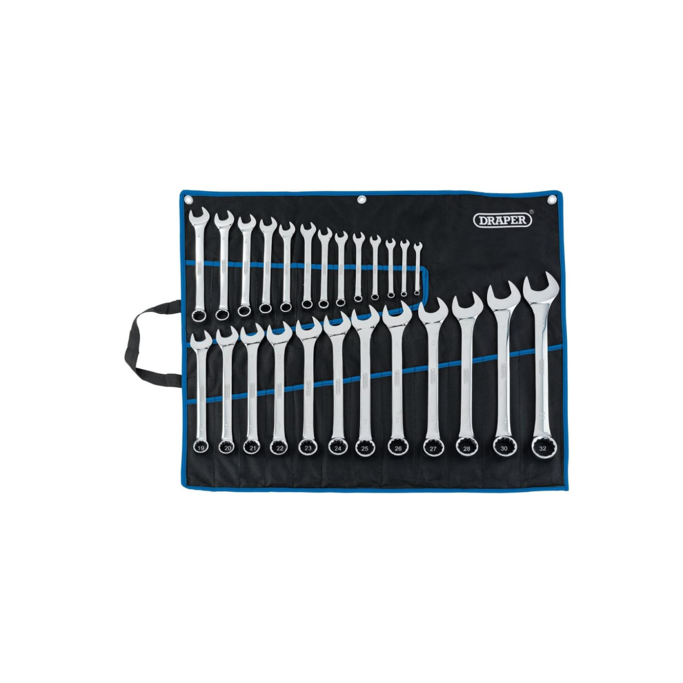 Draper HI-TORQ® 25 Piece Spanner Set  Metric Combination Hand Tools Kit  6-32mm Precision Tool Tetron Storage Pouch