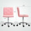 Homcom HOMCOM Modern Vanity Computer Desk Chair with Rolling Wheels, Pink 3