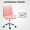 Homcom HOMCOM Modern Vanity Computer Desk Chair with Rolling Wheels, Pink 6