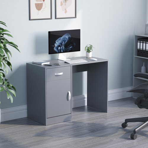 Home Discount (Grey) Hudson 1 Drawer 1 Door Computer Desk Office Study