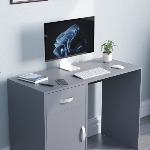 Home Discount (Grey) Hudson 1 Drawer 1 Door Computer Desk Office Study 2
