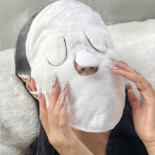 (Three Holes) Ultra-Soft Microfiber Luxurious Facial Steamer Towel | Reusable Hot & Cold Compress Mask for Intense Hydration