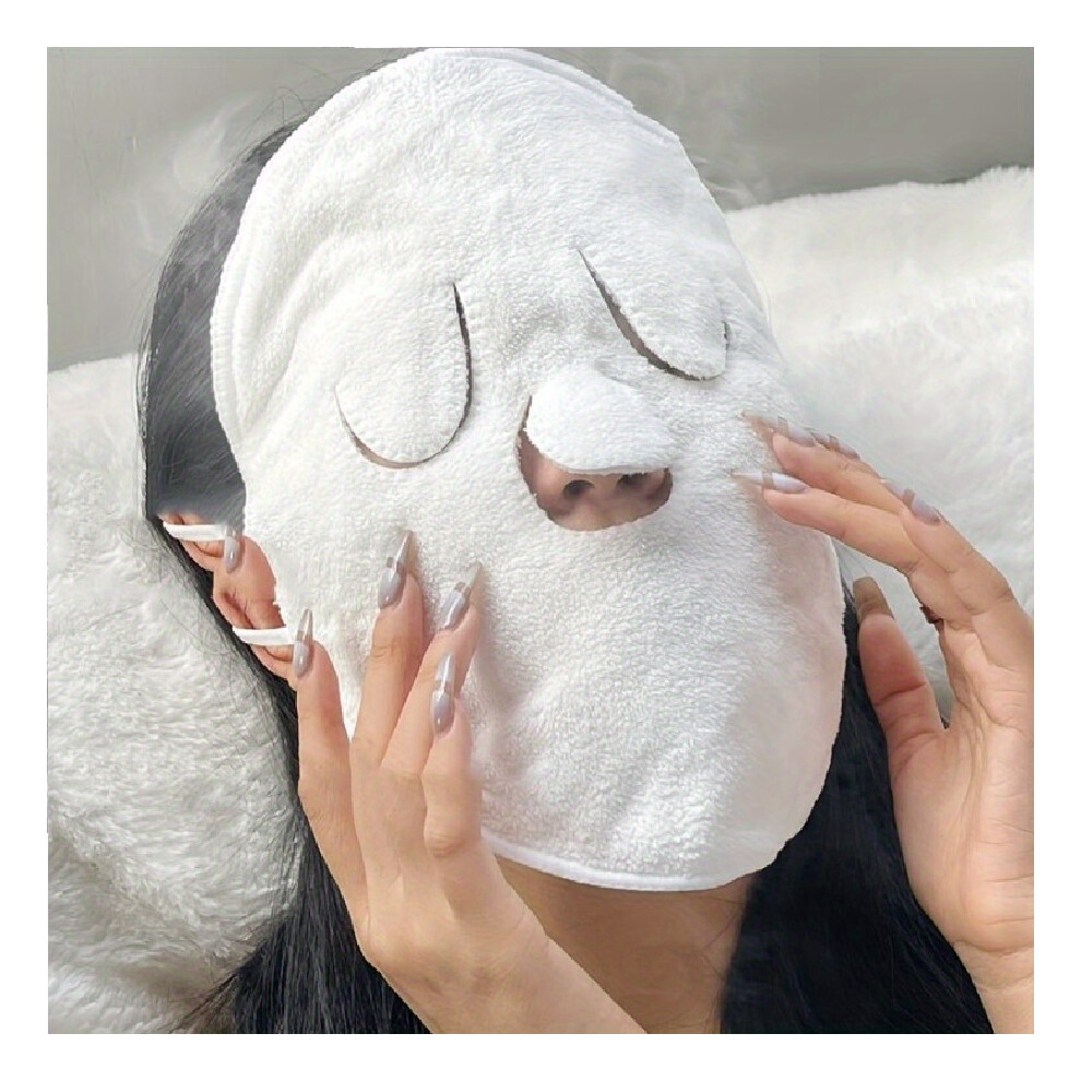 Closkye (Three Holes) Ultra-Soft Microfiber Luxurious Facial Steamer Towel | Reusable Hot & Cold Compress Mask For Intense Hydration