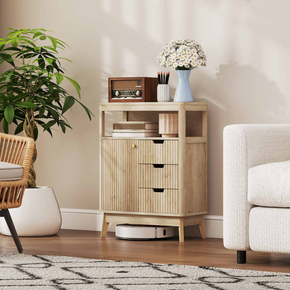 HOMCOM Wood Sideboard - Extra Small - Yellow - Image 4