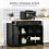 Homcom HOMCOM Sideboard Buffet Cabinet with Storage Cabinets and Drawers Black 4