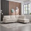 MORE4HOMES (Beige) ROMA 3 SEATER FABRIC CORNER SOFA 1