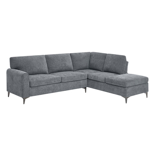 MORE4HOMES (Charcoal) ROMA 3 SEATER FABRIC CORNER SOFA