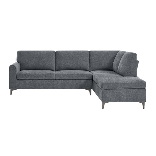 MORE4HOMES (Charcoal) ROMA 3 SEATER FABRIC CORNER SOFA 2