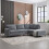 MORE4HOMES (Charcoal) ROMA 3 SEATER FABRIC CORNER SOFA 8