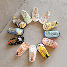 (stripes of colour, inner length15.5cm) Ailvyang Kids Elastic Slip-On Shoes Cartoon Toddler Shoes for Boys & Girls 1-4 Years Non-Slip Indoor Lazy Shoes
