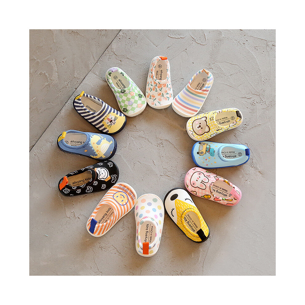 (Dark Blue Pentagram, inner length14.5cm) Ailvyang Kids Elastic Slip-On Shoes Cartoon Toddler Shoes for Boys & Girls 1-4 Years Non-Slip Indoor Lazy Shoes