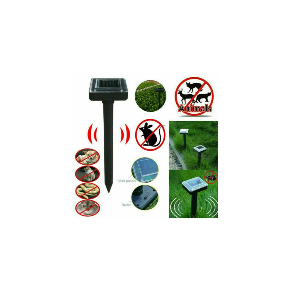 (2PCS) Solar Power Ultrasonic Pest Animal Repeller Garden Lawn Pet Scarer Control