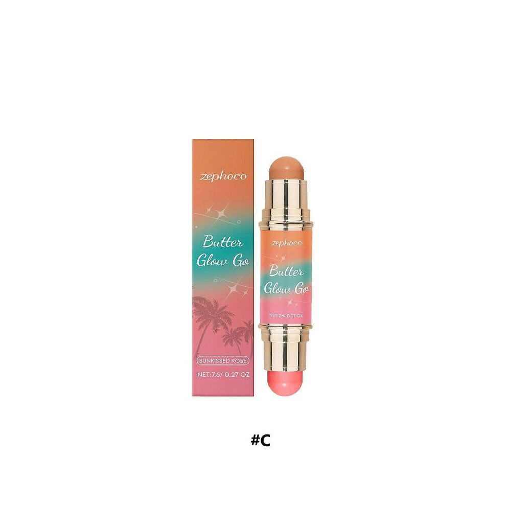 (Brown Peach) Butter Glow & Go Multiuse Stick, Multi-Use Makeup Bronzer Stick, Ultra-Creamy Radiant Finish Formula with Murumuru Butter, Vegan & Cruelty-Free