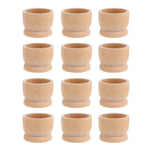 (As show, One size) 12 Pcs Wood Decor Wood Egg Tray Wooden Egg Stand Unfinished Wooden Egg Holder Egg Holders Display Wooden Cups