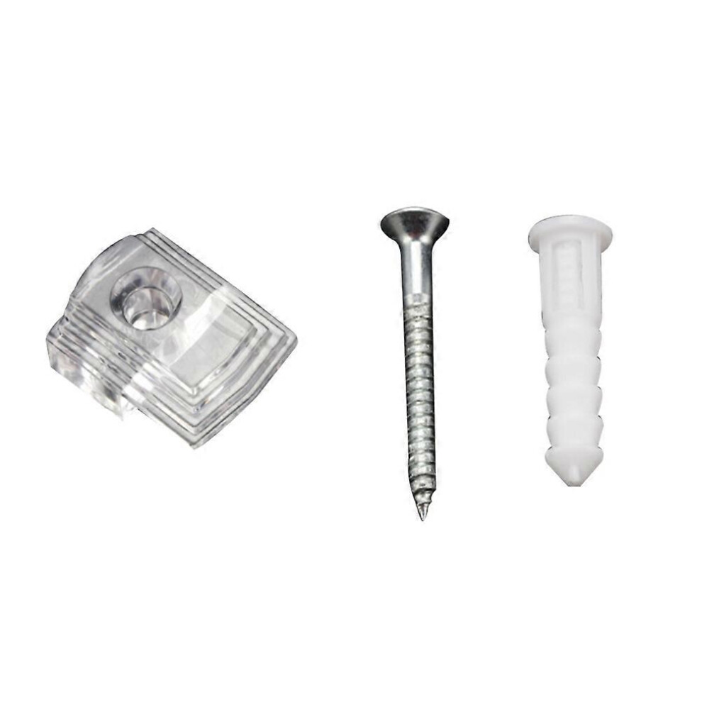 (As Show, One Size) 24 Pcs Frameless Mirror Mirror Hanging Hardware Screw Mirror Holder Clips Plastic Mirror Holder Clip Mirror Hanging Kit 4069016331610