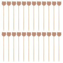 (As show, One size) 100 Pcs Cupcake Decorating Cocktail Skewer Wood Wooden Skewers Decorative Toothpick