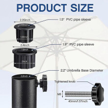 Patio Umbrella Parasol Base Stand Hole Ring Plug Cover Umbrella Stand Replacement Part Patio Umbrella Replacement Parts 6pcs Black)