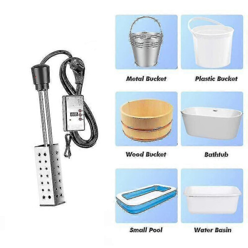 2500w Immersion Heater, Pool Heater Automatic Timer, Safe Pool Heating Immersion Heater,perfect For 2