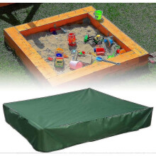 (green) Sandpit Cover 150x150 Cm Waterproof Cover Uv Protection 70% Protection For Oxford Sandpit With Drawstring, Green (150x150 Cm)
