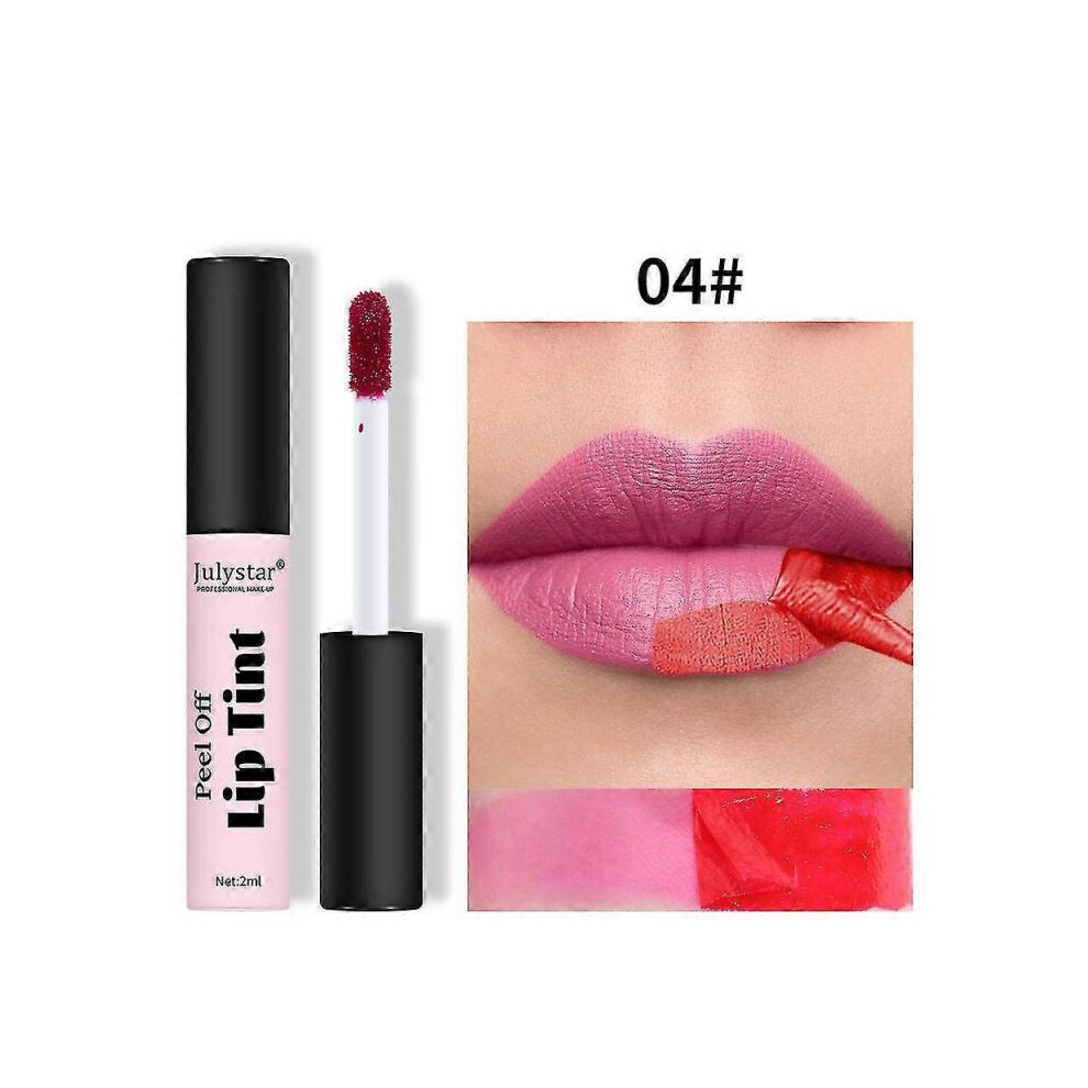(color04) 6 Colors Lip Stain Peel off Lip Tint Stain Tattoo Color Waterproof Long Lasting