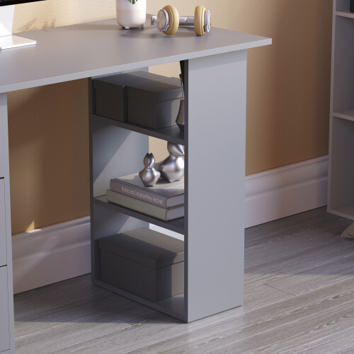 Home Discount (Grey) Mason 3 Drawer Shelf Computer Desk PC Office Study 2
