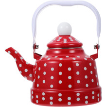 (Red) 2.5L Enamel Kettle Small Tea Kettle Enamel Water Kettle cookware Tea Kettle Ceramic Coffee Pot Tea Kettle with Strainer red Tea stovetop Teakettle