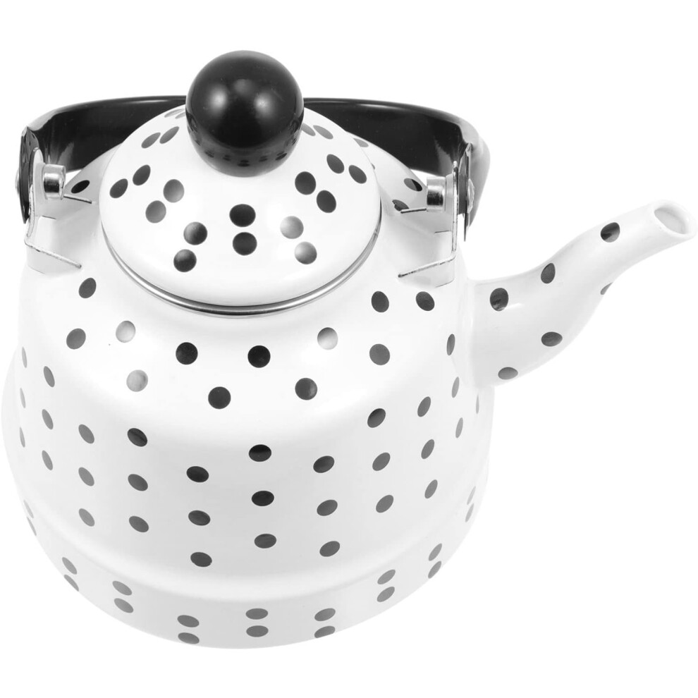 (White) 2.5L Enamel Kettle Small Tea Kettle Enamel Water Kettle cookware Tea Kettle Ceramic Coffee Pot Tea Kettle with Strainer red Tea stovetop Teake-image-OPC-PGYNXGX-NEW