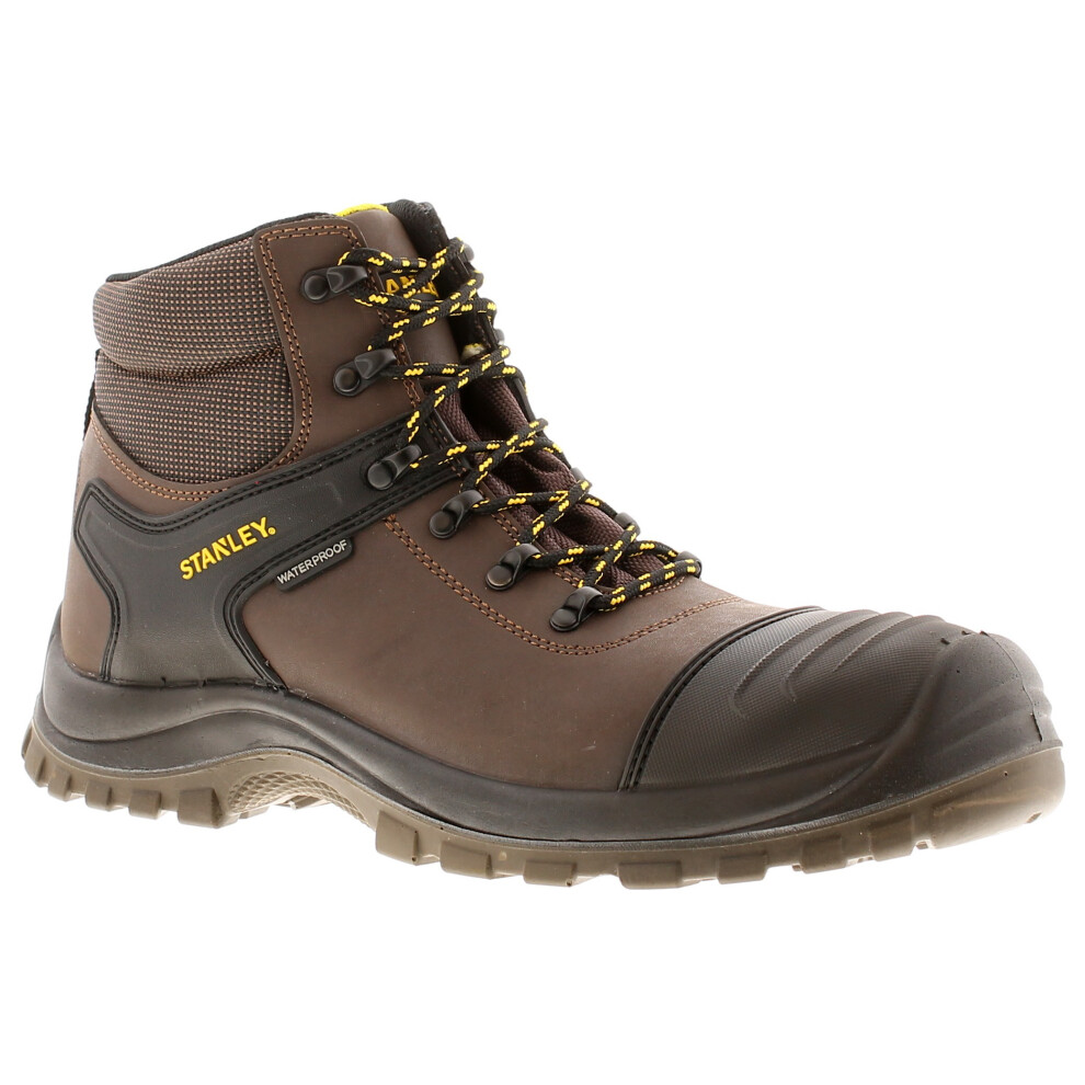 (Brown, 10 (Adults')) Stanley Mens Safety Boots Rchmond Leather Lace Up  brown UK Size