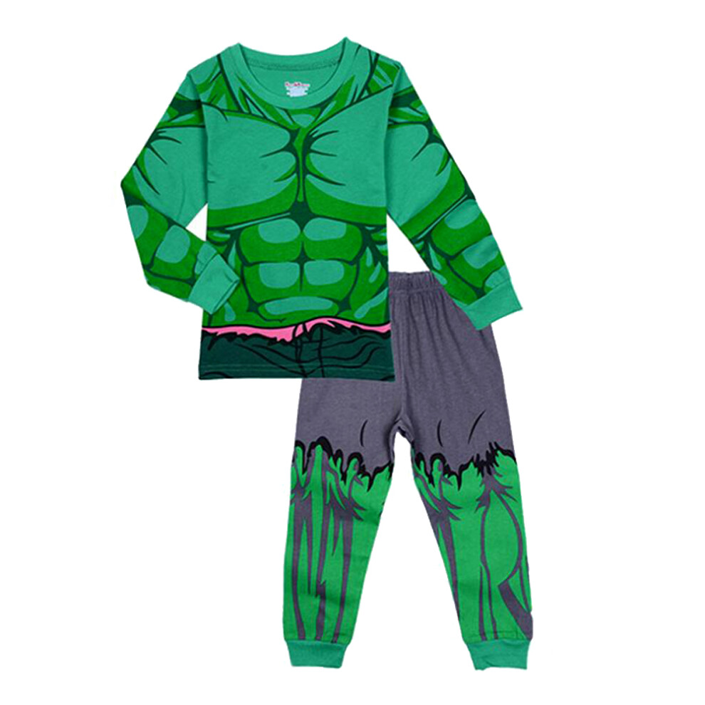 (121, 4T(90-100cm)) Children's Pyjamas Spiderman Set The Hulk Collection Kids Set Boys Girls Cartoon Sleepwear 2-7T